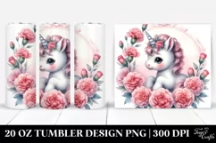 Cute Baby Unicorn with Carnation Frame from | 20 oz Tumbler Product Image 1