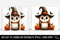 Watercolor Halloween Owl 20 Oz Tumbler Product Image 1