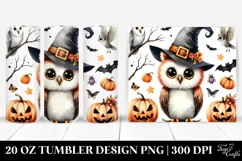 Owl Haloween Clipart, Digital 20 Oz Tumbler Product Image 1