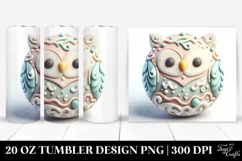 Pastel 3D Christmas Owl with Candy, 20 Oz Tumbler Product Image 1
