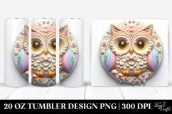 Pastel Marzipan Owl Clipart 20 Oz Tumbler Product Image 1