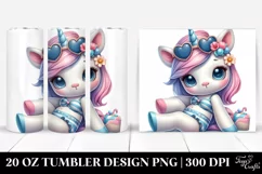 Cute Baby Unicorn with Beachwear from | 20 oz Tumbler Product Image 1