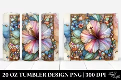 Abstract Hibiscus Stained 20 Oz Tumbler Product Image 1