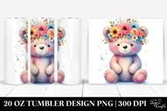 Cute Bear Flower Crown | 20 oz Tumbler Product Image 1