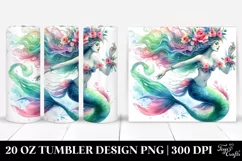Mermaid Floral Wreath | 20 oz Tumbler Product Image 1