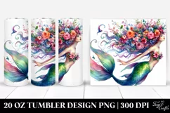 Mermaid Floral Wreath | 20 oz Tumbler Product Image 1