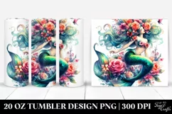 Mermaid Floral Wreath | 20 oz Tumbler Product Image 1