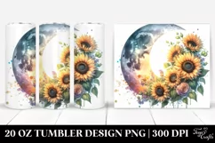 Colorful Half Moon with Sunflowers | 20 oz Tumbler Product Image 1