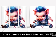 Vibrant Baby Pig Watercolor Drawing 20 Oz Tumbler Product Image 1
