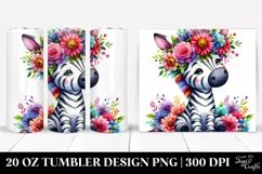 Cute Zebra Flower Crown | 20 oz Tumbler Product Image 1
