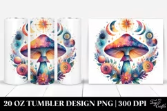 Vibrant Celestial Mushroom Clipart 20 Oz Tumbler Product Image 1