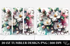 Metallic Jasmine Watercolor Tumbler Product Image 1