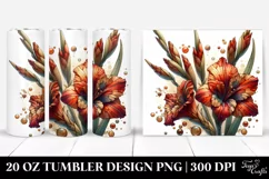 Wooden Stained Gladiolus Tumbler Product Image 1