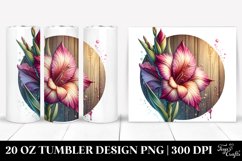 Wooden Stained Gladiolus Tumbler Product Image 1