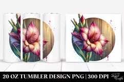 Wooden Stained Gladiolus Tumbler Product Image 1