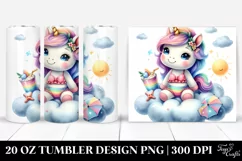 Cute Baby Unicorn with Beachwear Cloud from | 20 oz Tumbler Product Image 1