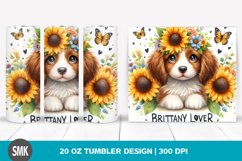Watercolor Baby Brittany with Sunflower | 20 oz Tumbler Product Image 1