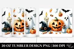 Watercolor Style Simple Funny Halloween Clipart with Candle, Product Image 1