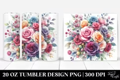Colorful Abstract Rose Bouquet | 20 oz Tumbler Product Image 1