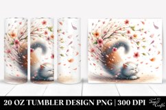 Cat with Spring Petals Tumbling | 20 Oz Tumbler Product Image 1