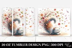 Cat with Spring Petals Tumbling | 20 Oz Tumbler Product Image 1