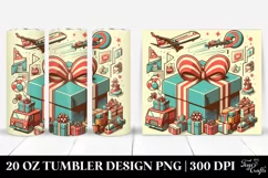 Retro Christmas Present Clipart 20 Oz Tumbler Product Image 1