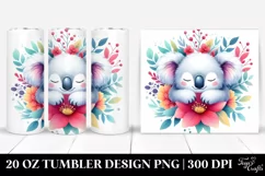 Colorful Koala Sleeping in a Flower | 20 Oz Tumbler Product Image 1