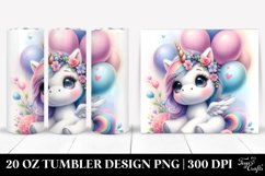Baby Unicorn with Balloons | 20 Oz Tumbler Product Image 1