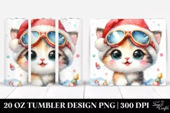 Whimsical Kitten, Watercolor 20 Oz Tumbler Product Image 1