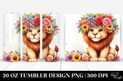 Cartoon-Style Vibrant Lion | 20 oz Tumbler Product Image 1