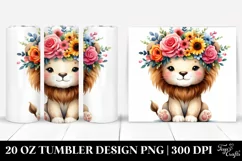 Cartoon-Style Vibrant Lion | 20 oz Tumbler Product Image 1
