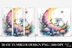 Colorful Rabbit on the Moon | 20 Oz Tumbler Product Image 1
