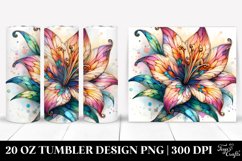 Vibrant Stained Lily Tumbler Product Image 1