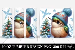 Cute Baby Hummingbird Holding Christmas Tree, 20 Oz Tumbler Product Image 1