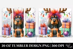 Festive Bloodhound, Transparent 20 Oz Tumbler Product Image 1