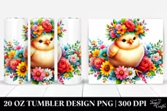 Vibrant Chicken Flower Crown 20 Oz Tumbler Product Image 1