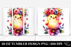 Vibrant Chicken Flower Crown 20 Oz Tumbler Product Image 1