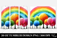 Vibrant Rainbow Trees Watercolor | 20 oz Tumbler Product Image 1
