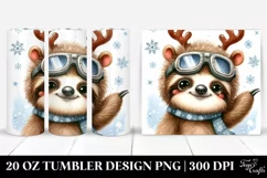 Expressive Sloth with Winter Outfit 20 Oz Tumbler Product Image 1