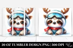 Enthusiastic Sloth with Reindeer Horns 20 Oz Tumbler Product Image 1