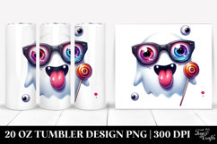 Funny Ghost with Sunglasses, Vibrant 20 Oz Tumbler Product Image 1
