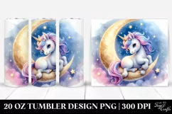 Pirouetting Unicorn on Crescent Moon | 20 Oz Tumbler Product Image 1