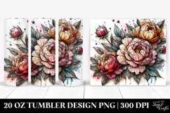 Stained Wooden Peonies | 20 Oz Tumbler Product Image 1