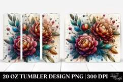 Stained Wooden Peonies | 20 Oz Tumbler Product Image 1