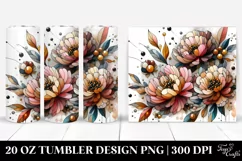 Stained Wooden Peonies | 20 Oz Tumbler Product Image 1