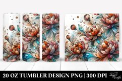 Stained Wooden Peonies | 20 Oz Tumbler Product Image 1