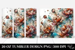 Stained Wooden Peonies | 20 Oz Tumbler Product Image 1