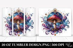 Vibrant Magical Celestial Mushroom Clipart Product Image 1