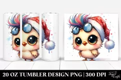 Festive Chicken, Watercolor 20 Oz Tumbler Product Image 1