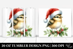 Cute Baby Bird Santa Hat Tumbler Design Product Image 1